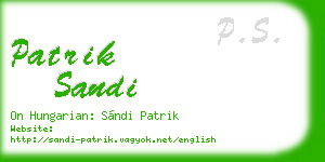 patrik sandi business card
